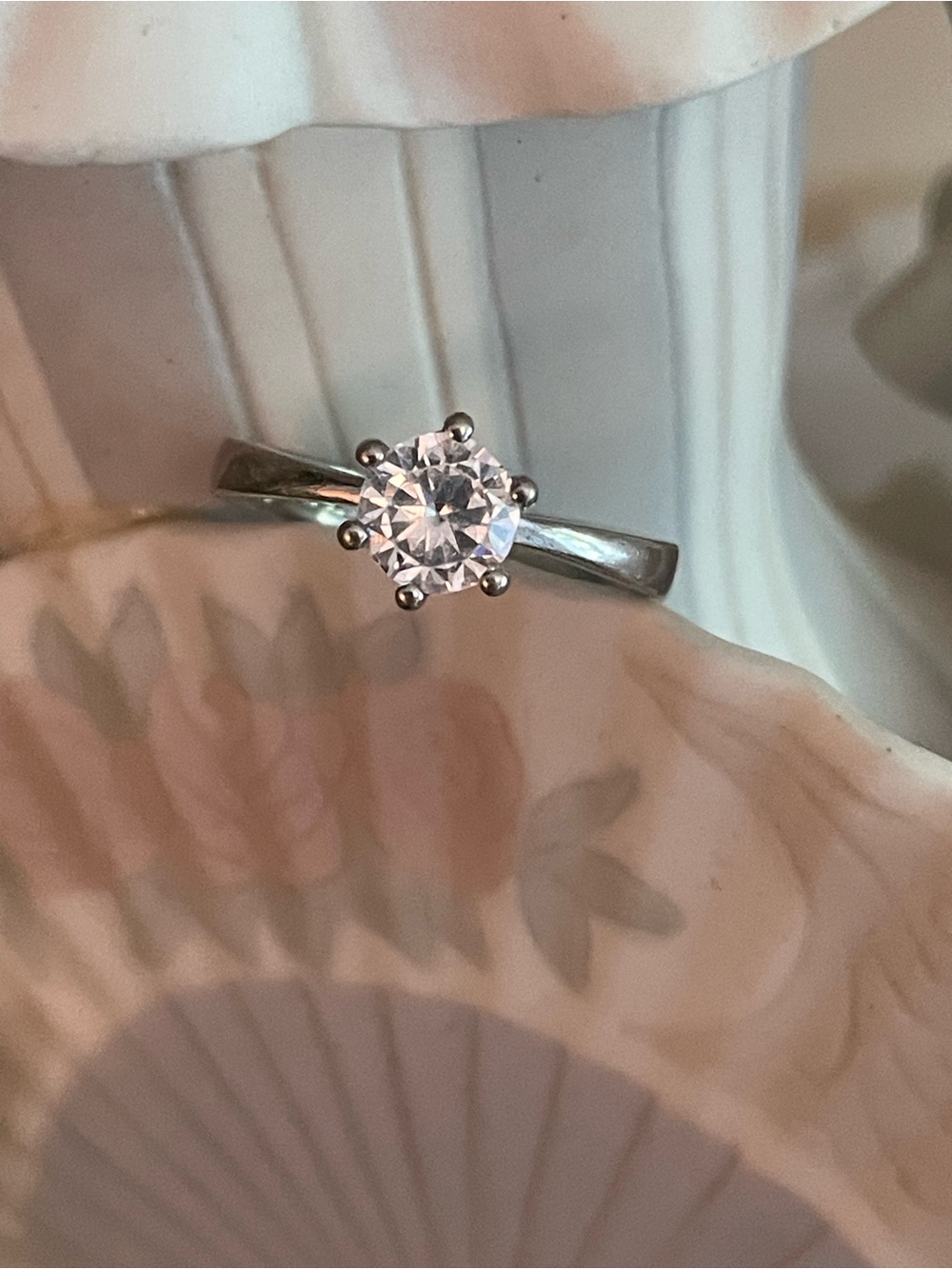 Classic Solitaire Women's Ring in Silver 925 with Clear CZ Stone size 6-6 1/4